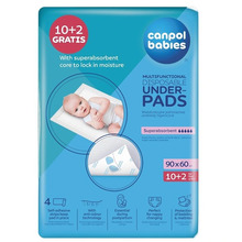 Ühekordsed mähkimisalused Canpol Babies, 90x60 cm, 12 tk