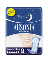 Öised hügieenisidemed Ausonia Night Blue Superplus, 9 tk