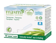 Masmi ökoloogilised puuvillased tampoonid Super 18 tk