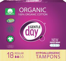 Gentle Day Regular orgaanilisest puuvillast tampoonid, lõhnatu 18 tk