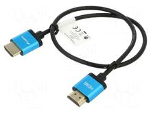 HDMI kaabel Lanberg CA-HDMI-22CU-0005-BK, V2.0, 0,5 m, must