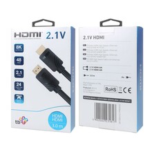 HDMI kaabel TB 2.1, 3 m, must, 8K