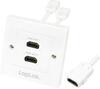 Seinapaneel HDMI Logilink AH0015, 2 pistikut, valge