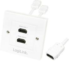 Seinapaneel HDMI Logilink AH0015, 2 pistikut, valge