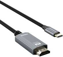 Kaabel USB-C - HDMI Wozinsky WCCH-01, 4K 60Hz, 1,8 m, must