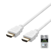 HDMI kaabel Deltaco HU-10A-R, Ultra High Speed, 1 m, valge