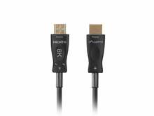 HDMI kaabel Lanberg CA-HDMI-30FB-0200-BK, 2.1, 20 m, must, optiline AOC, 8K