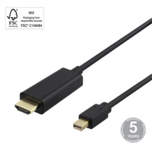 Kaabel miniDisplayPort - HDMI Deltaco 00110021, 3 m, must