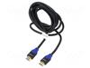 Kaabel HDMI Lanberg CA-HDMI-15CU-0030-BK, 2.0, 3 m, must