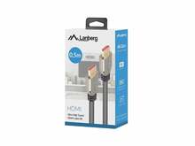 Kaabel HDMI Lanberg CA-HDMI-30CU-0005-BK, 2.1, 0,5 m, must
