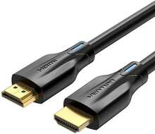 Kaabel HDMI Vention AANBF 2.1, 1 m, must, 8K 60Hz / 4K 120Hz