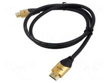 HDMI kaabel Qoltec 50354, v2.1, 1 m, kuldne