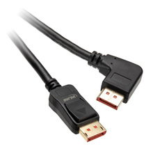 Kaabel DisplayPort Inline 8K, 3 m, must, vasakpoolse nurga all