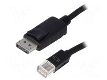 Kaabel Mini DisplayPort Qoltec 50434, 1.8 m, must