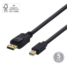 Kaabel DisplayPort - mini DisplayPort Deltaco DP-1121-K, 2 m, must
