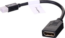 Adapter Lanberg AD-0003-BK mini DisplayPort (M) DisplayPort (F), 0,12 m, must