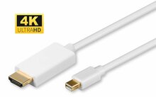 Kaabel Microconnect Mini DisplayPort - HDMI MDPHDMI1-4K, 1 m, valge