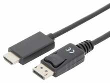 Adapterkaabel DisplayPort-HDMI Assmann AK-340303-030-S, 3 m, must