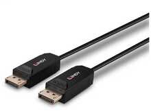 Kaabel DisplayPort Lindy 38525, 50 m, fiiberoptiline hübriid, DP 2.0, 40 Gbps, must