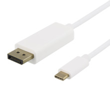 Kaabel USB-C - DisplayPort Deltaco USBC-DP201-K, 2 m, valge