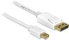 Kaabel Mini DisplayPort Delock 83484, 5 m, valge