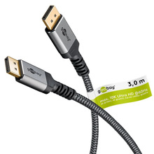 DisplayPort kaabel Goobay 75681, 3 m, must, 2.0/2.1, 54 Gb/s