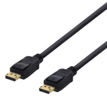 DisplayPort kaabel Deltaco DP-1010-K, 1 m, must, 4K UHD, 21,6 Gb/s
