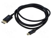 Kaabel USB-C - DisplayPort Goobay 75704, 1 m, must