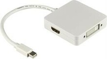 Adapter Mini DisplayPort - DVI/HDMI/DisplayPort, DELTACO DP-MULTI1, valge
