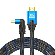 HDMI kaabel Savio CL-175, 5 m, nurga all, 8K, sinine/must