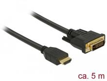Kaabel HDMI-DVI Delock 85656, 5 m, must