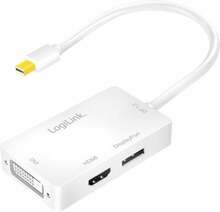 Adapter Mini DisplayPort to HDMI/DVI/DisplayPort, Logilink CV0045, valge
