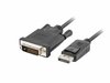 Kaabel DisplayPort - DVI-D Lanberg CA-DPDV-10CU-0030-BK, 3 m, must