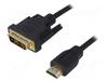 Kaabel HDMI-DVI LogiLink, 3 m, must