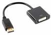 Adapter DisplayPort - DVI Lanberg AD-0007-BK, 0,1 m, must