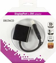 Adapter DisplayPort - DVI-I DELTACO DP-DVI14-K, 0,2 m, must