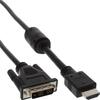 Kaabel HDMI-DVI InLine, 1,8 m, must