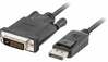 Kaabel DisplayPort - DVI-D Lanberg CA-DPDV-10CU-0010-BK, 1 m, must