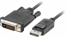 Kaabel DisplayPort - DVI-D Lanberg CA-DPDV-10CU-0010-BK, 1 m, must