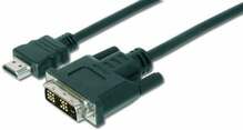 Kaabel HDMI - DVI-D Assmann AK-330300-020-S, 2 m, must