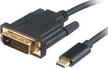 Kaabel USB-C - DVI-D Akasa AK-CBCA10-18BK, 1,8 m, must