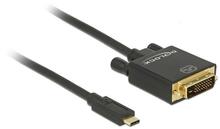 Kaabel USB-C - DVI-D Delock 85320, 1 m, must