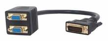 Adapter DVI-I – 2x VGA, Gembird, 0.3 m, must