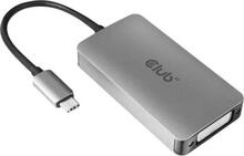 Adapter USB-C - DVI-D, Club 3D CAC-1510, hõbe