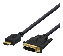Kaabel HDMI-DVI Deltaco, 7 m, must