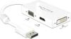 Adapter Delock DisplayPort - HDMI - D-Sub (VGA) - DVI-D, 62655, valge