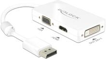 Adapter Delock DisplayPort - HDMI - D-Sub (VGA) - DVI-D, 62655, valge