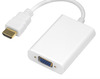Adapter HDMI-VGA DELTACO 1920x1080 60Hz, 0.2 m, valge