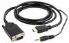 Kaabel HDMI-VGA koos 3.5mm Gembird A-HDMI-VGA-03-10, must