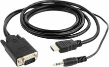 Kaabel HDMI-VGA +3.5MM GEMBIRD A-HDMI-VGA-03-10, must